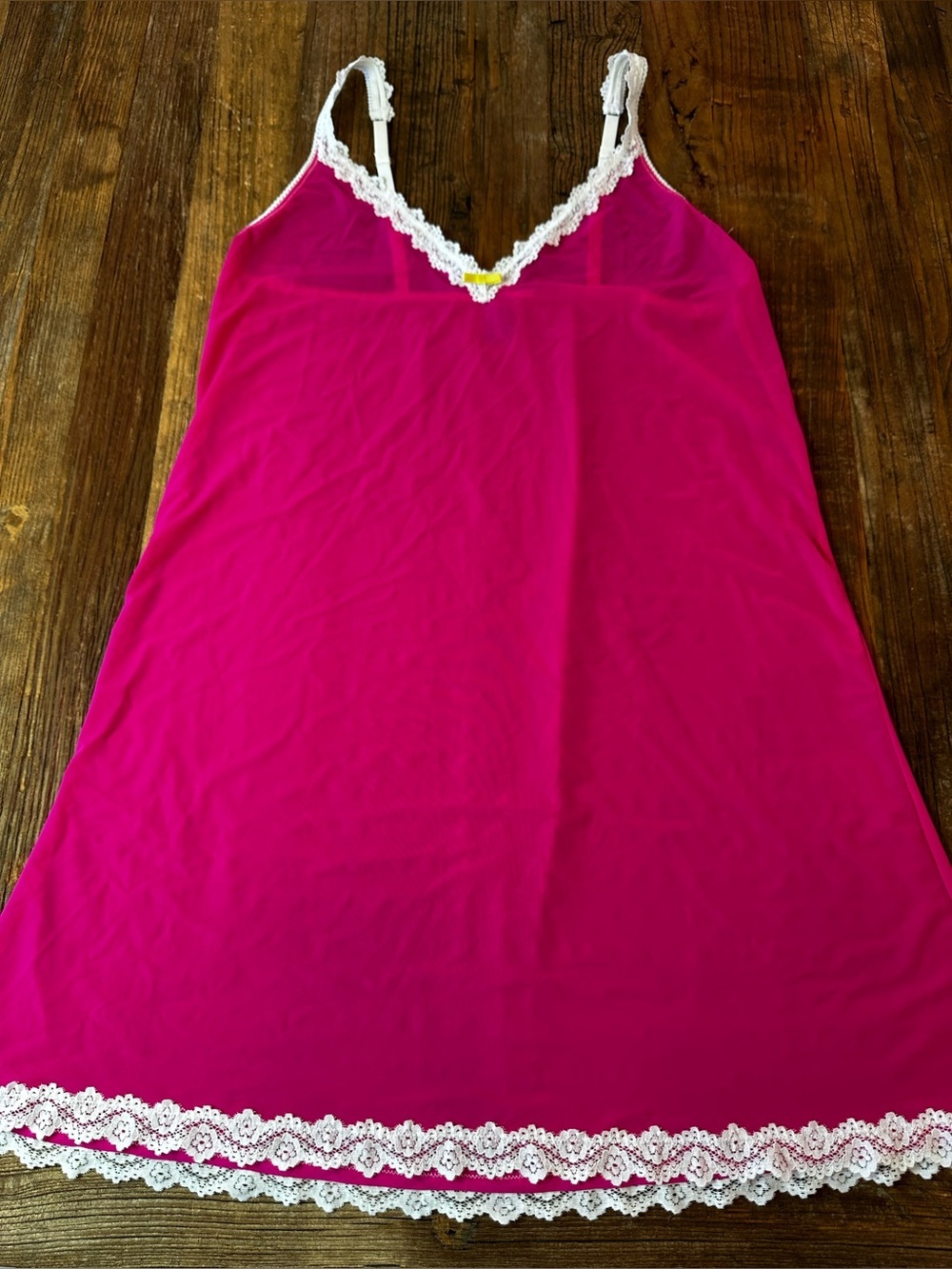 Honeydew Intimates Fuchsia Chemise with White Lace